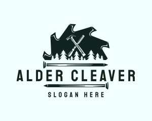 Chainsaw Woodcutter Carpenter logo design