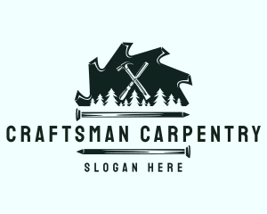 Chainsaw Woodcutter Carpenter logo design