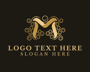 Elegant Gold Letter M logo