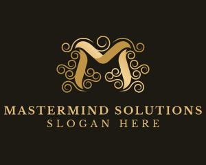 Elegant Gold Letter M logo design