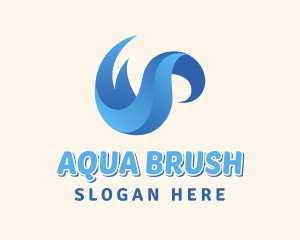 Abstract Water Wave logo design