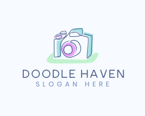 Doodle Photo Camera logo design