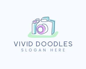 Doodle Photo Camera logo design