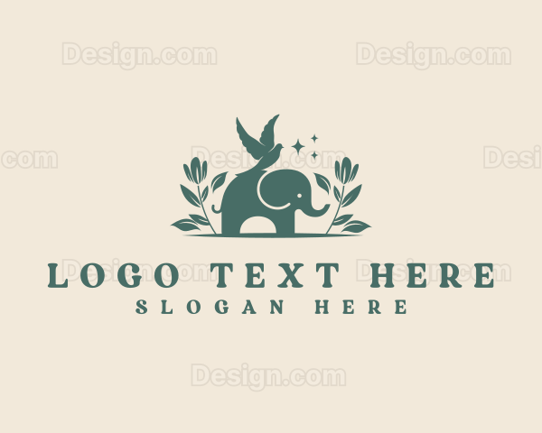 Garden Elephant Bird Logo