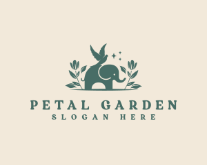 Garden Elephant Bird logo design