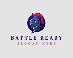 Medieval Knight Helmet logo design