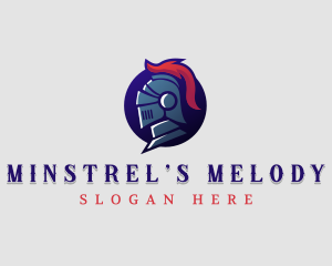 Medieval Knight Helmet logo design