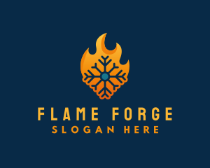 Ice Snowflake Flame  logo design