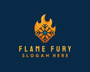 Ice Snowflake Flame  logo design