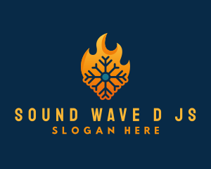 Ice Snowflake Flame  logo design