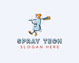 Spray Bottle Broom logo design