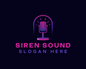 Podcast Mic Sound logo design