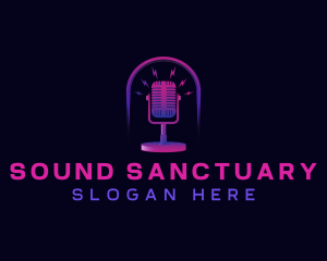 Podcast Mic Sound logo design