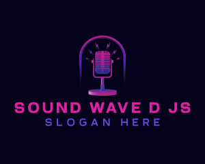 Podcast Mic Sound logo design