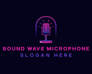 Podcast Mic Sound logo design