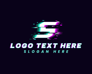 Game Glitch Letter S logo