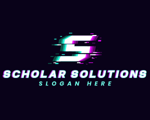 Game Glitch Letter S logo design