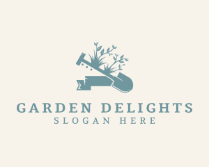 Gardening Plant Shovel logo design