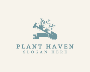 Gardening Plant Shovel logo design