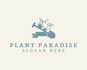 Gardening Plant Shovel logo design