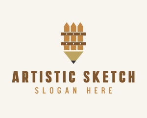 Brown Fence Pencil logo design