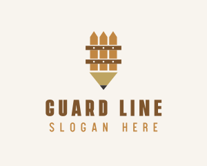 Brown Fence Pencil logo design