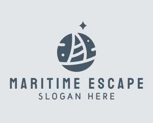 Ocean Marine Sailboat logo design