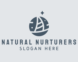 Ocean Marine Sailboat logo design