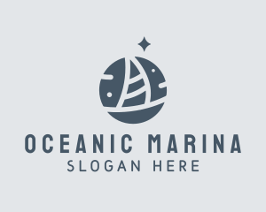 Ocean Marine Sailboat logo design