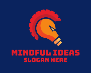 Spartan Idea Light Bulb logo design