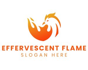 Flaming Chicken Restaurant logo design