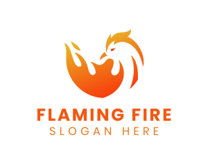 Flaming Chicken Restaurant logo design