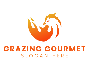 Flaming Chicken Restaurant logo design