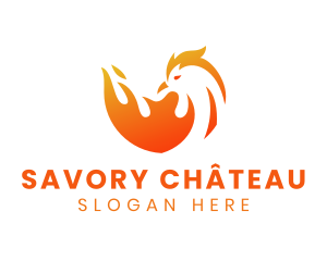 Flaming Chicken Restaurant logo design