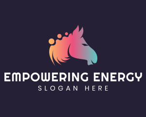 Gradient Horse Pony logo design