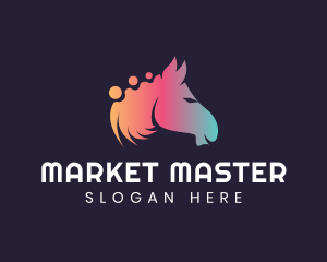 Gradient Horse Pony logo design