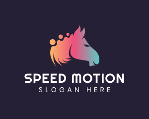 Gradient Horse Pony logo design