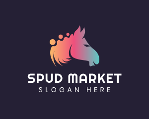 Gradient Horse Pony logo design