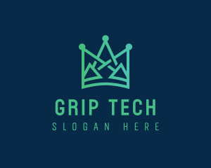 Geometric Tech Crown logo design