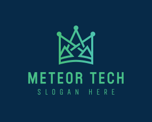 Geometric Tech Crown logo design