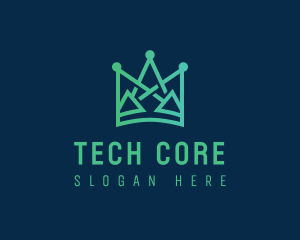 Geometric Tech Crown logo design