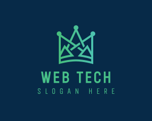 Geometric Tech Crown logo design