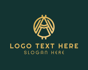 Golden Crypto Letter A Logo