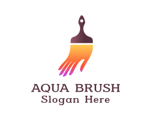 Gradient Paintbrush Hand  logo design