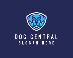 Dog Glasses Shield logo design