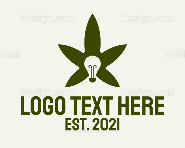 Cannabis Leaf Light Bulb Logo