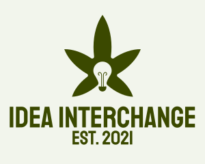 Cannabis Leaf Light Bulb  logo design