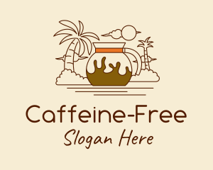 Tropical Coffee Pot  logo design