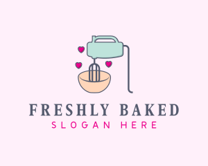 Baking Hand Mixer Heart logo design