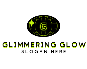 Y2K Technology Glow Globe logo design